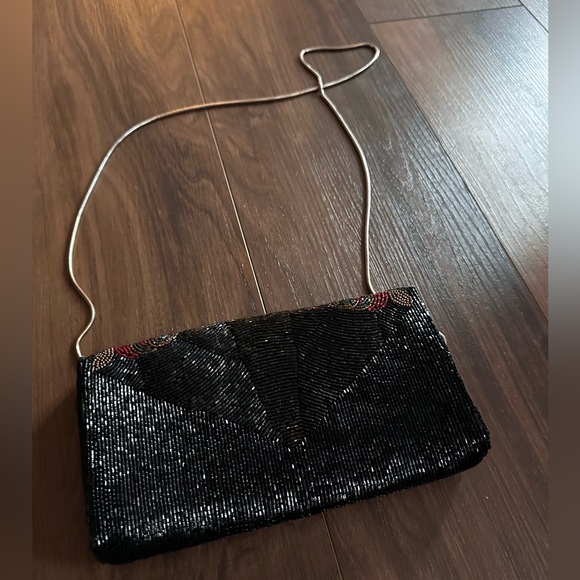 Vintage Delill Elegant Glass Beaded Evening Clutch